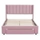 preview thumbnail 36 of 50, Pink Full Velvet Upholstered Bed with Large Storage Drawer - Chic & Functional Pink