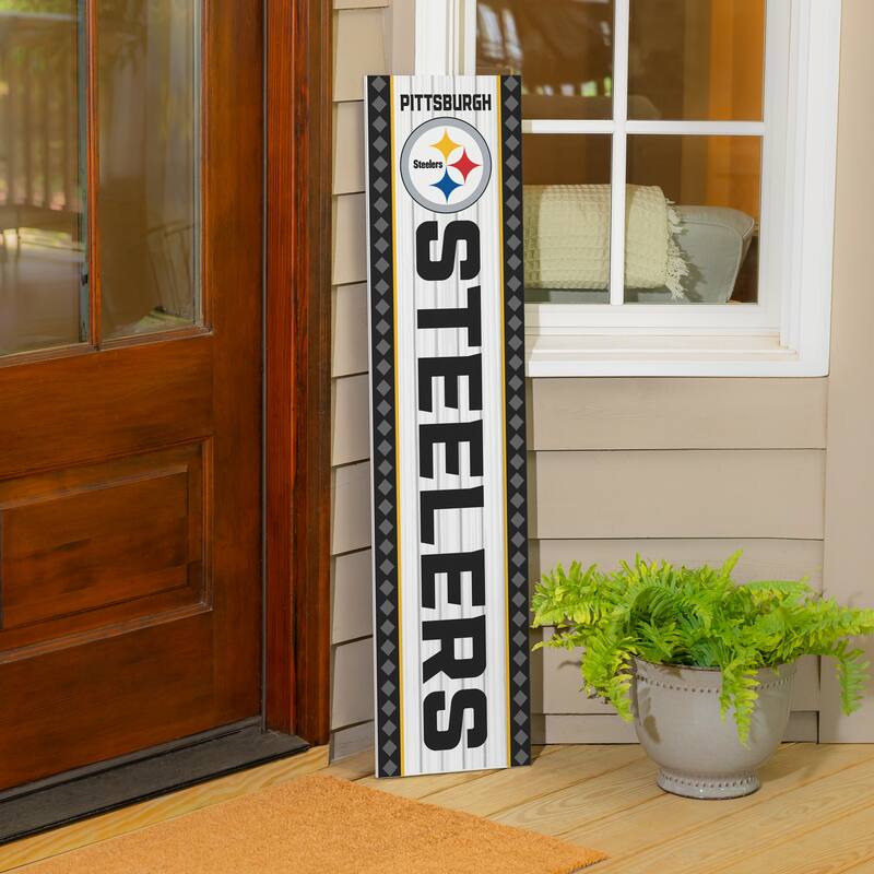 47" Double Sided Seasonal Porch Leaner, Pittsburgh Steelers - 47" x 11.25"