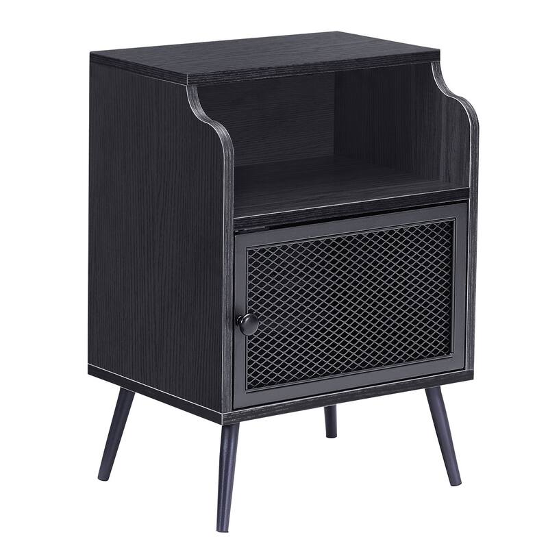 VECELO Mid-century Modern Nightstand, Brown Side Table/End Table/Nightstand/Bedside Table