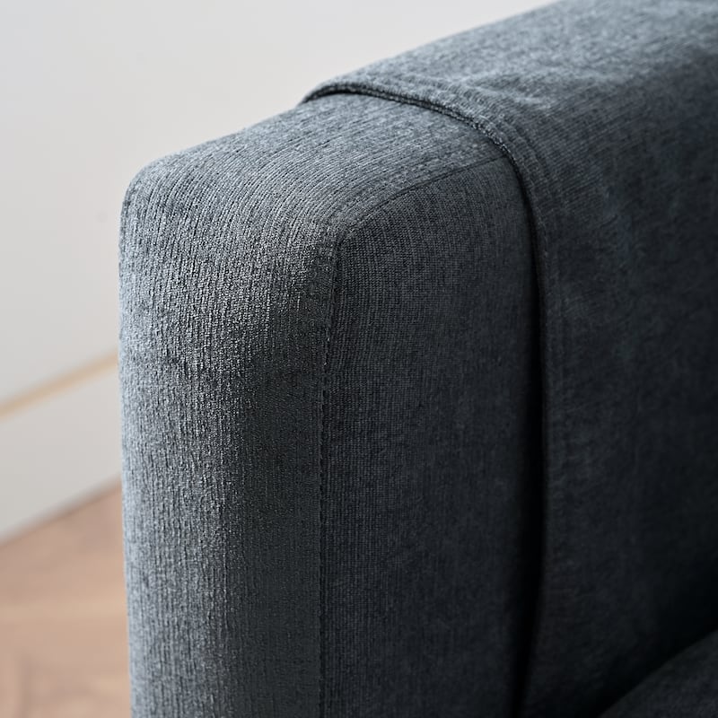 107.87" Spacious 4-Seater Sofa with Movable Ottoman, Removable Cushions, and Convenient Armrest Storage