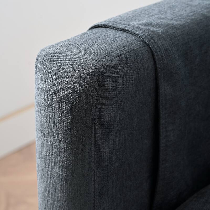 Modular Sofa with Movable Ottoman, Armrest Storage Bag, and Birch Support - 3-Seater Couch
