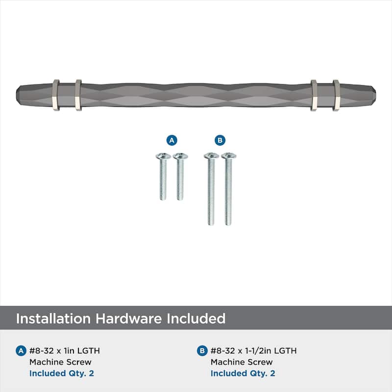 Amerock London 6-5/16 in (160 mm) Center-to-Center Black Chrome/Satin Nickel Cabinet Pull