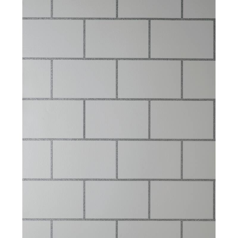 Fine Decor Metro White Tile Wallpaper - 20.5 x 396 x 0.025