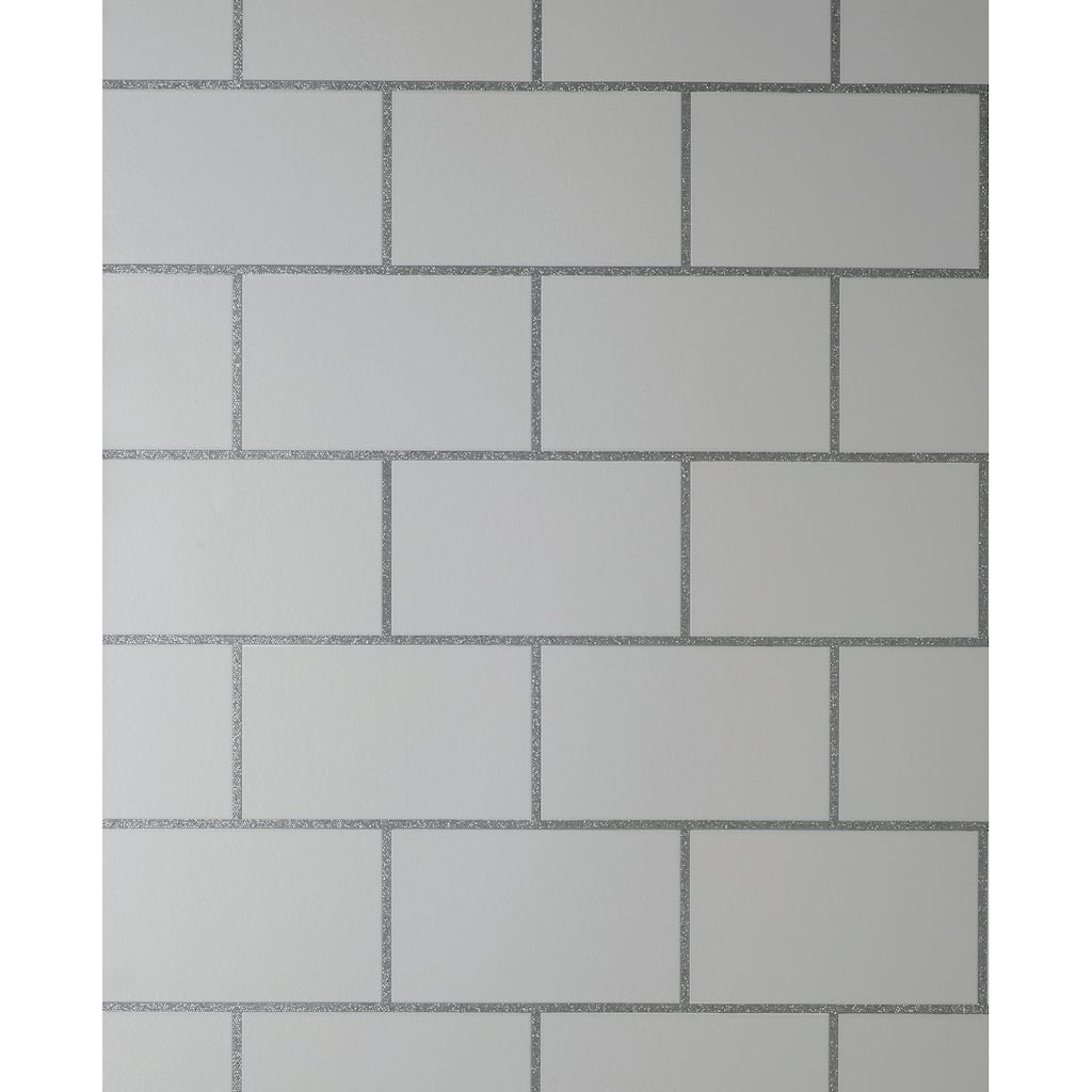 Fine Decor Metro White Tile Wallpaper - 20.5 x 396 x 0.025