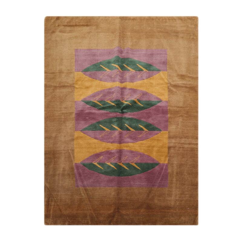 Hand Knotted Michaelian & Kohlberg Lavander Tibetan Wool Area Rug - 5' 2'' x 7'