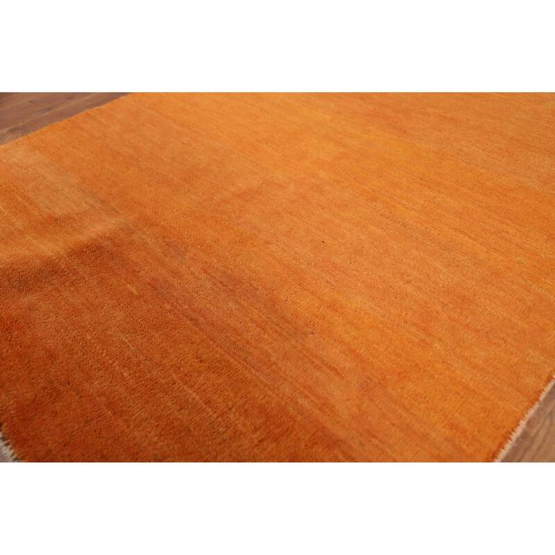 Modern Gabbeh Oriental Rug Handmade Accent Wool Carpet - 3'4"x 4'10"