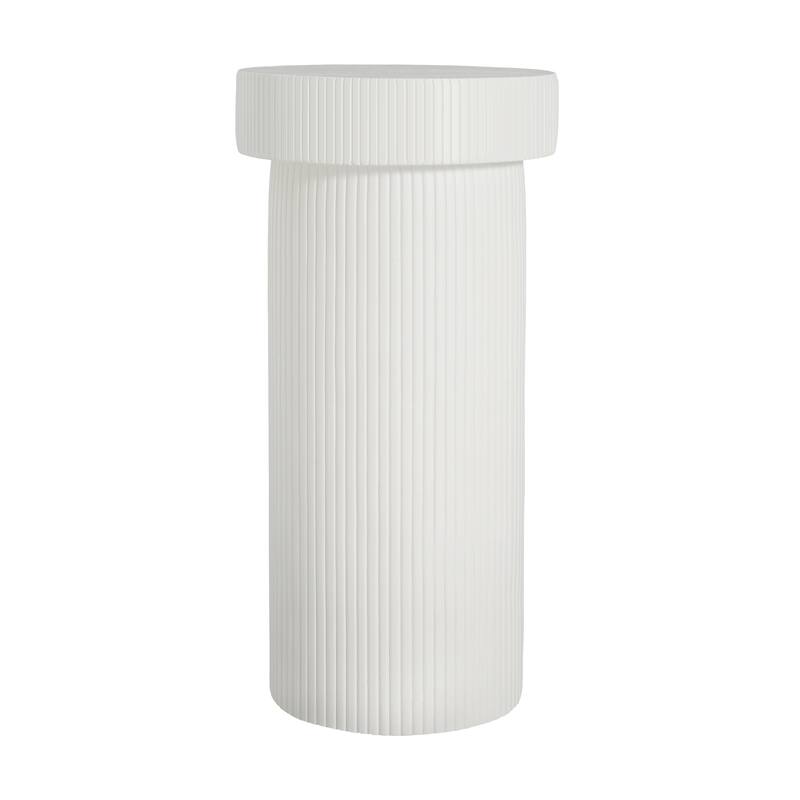 Roomfitters MGO Pedestal Column Plant Stand, 24'' Tall Modern Decorative Display Table for Living Room & Entryway, White