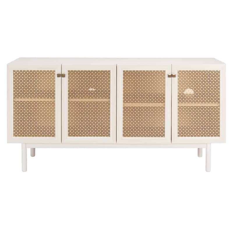 SAFAVIEH Micaela 63-inch 4-Door Storage Media TV Stand - 63.1" W x 16.3" D x 31.7" H - 63Wx16Dx32H