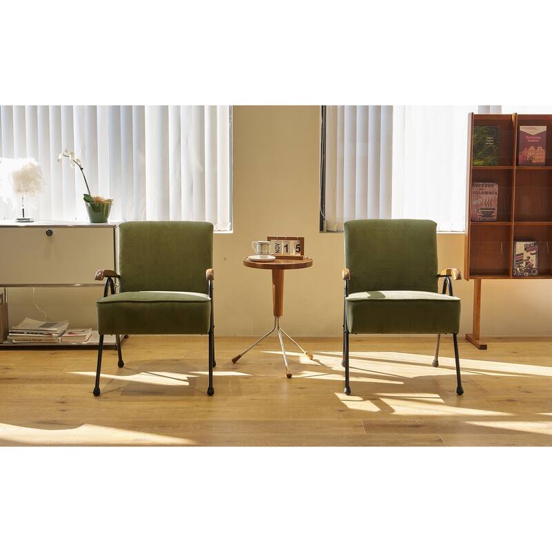 Pattern Colorful Fabric Armchair, Modern Accent Chair High Back, Living Room Chairs with Metal Legs and Soft Padded