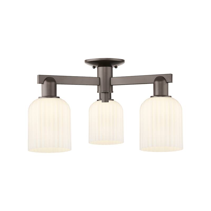 Innovations Lighting 716-3F-11-23 Bridal Veil Semi-Flush Bridal Veil 3 - Oil Rubbed Bronze / Gloss White