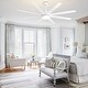 preview thumbnail 33 of 44, 65 Inch Black/White/Gold LED Ceiling Fan with Light Remote(8-Blade)