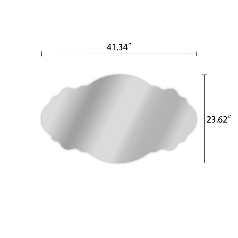 Oval Frameless Mirror - 41.3 x 23.6