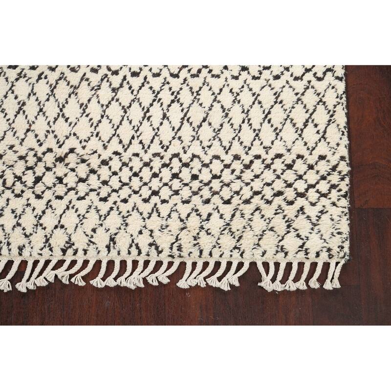 Trellis Vegetable Dye Oriental Moroccan Berber Area Rug Wool Handmade - 4'8" x 8'0"