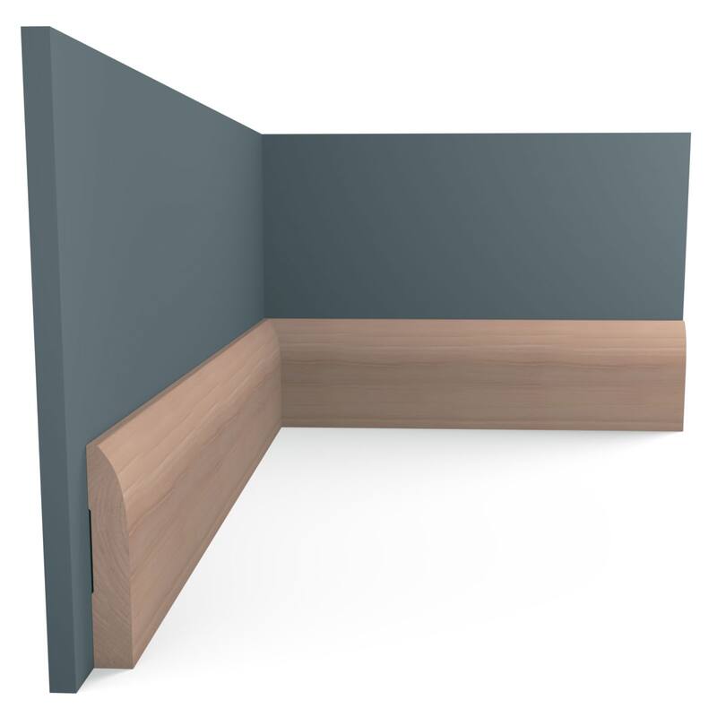 WM713: 9/16-in D x 3-1/4-in W x 96-in L Americraft Solid Hardwood Stain Grade Modern Base Moulding
