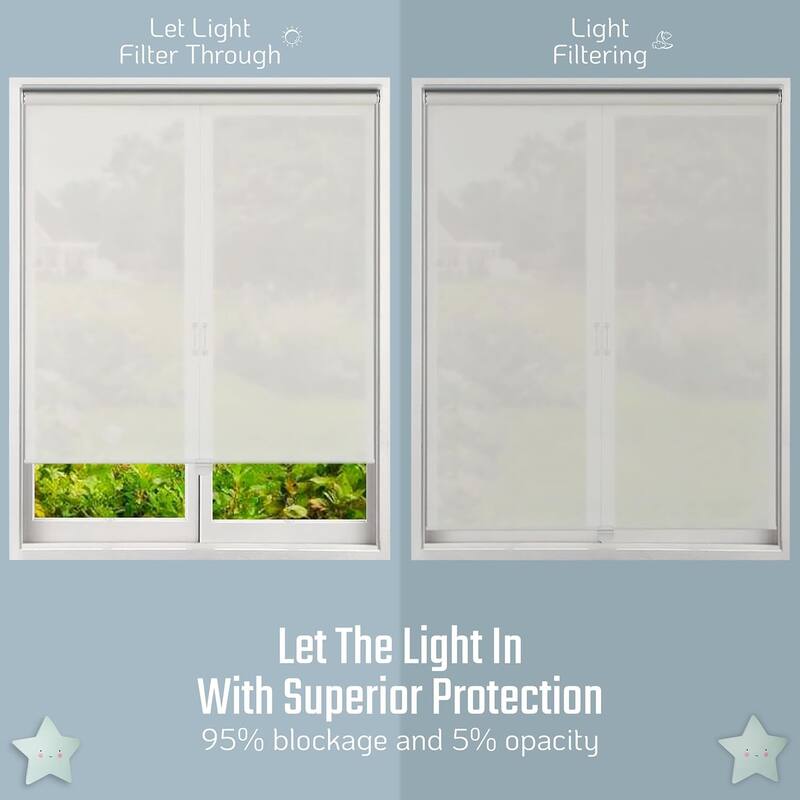 Solar Cordless Roll Up Shade,Solar Roller Window Blinds & Shades, Cordless Roller Blinds for Windows