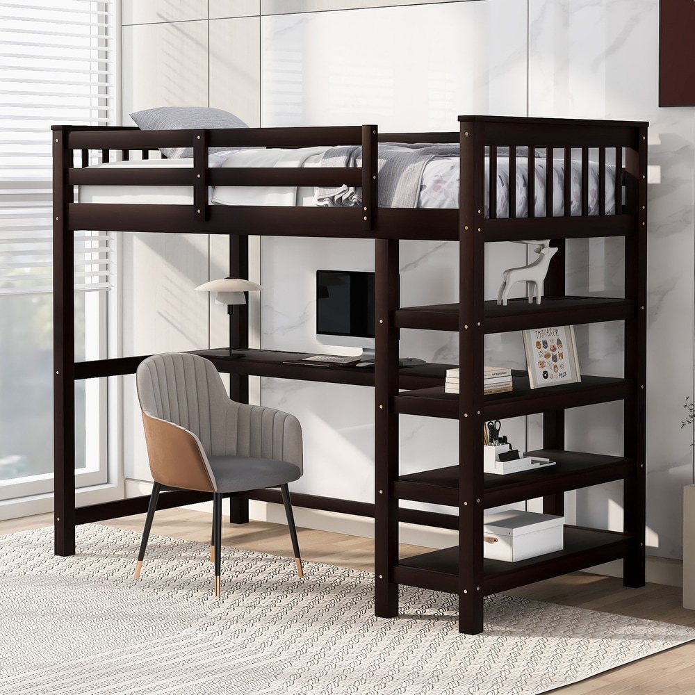 Queen bunk bed on sale with desk
