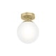 preview thumbnail 5 of 6, Hunter Hepburn 1-Light Flush Mount Ceiling Light - Bedroom, Bath, Entry, Hallway - Damp-Rated - Vintage, Globe Light