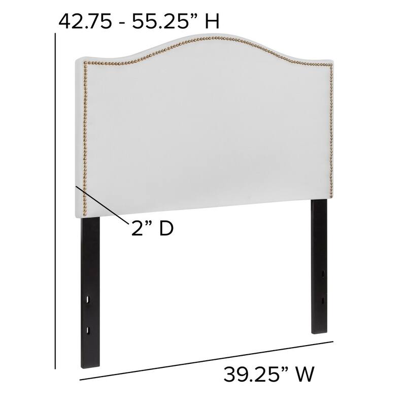 Arched Upholstered Headboard with Nailhead Trim