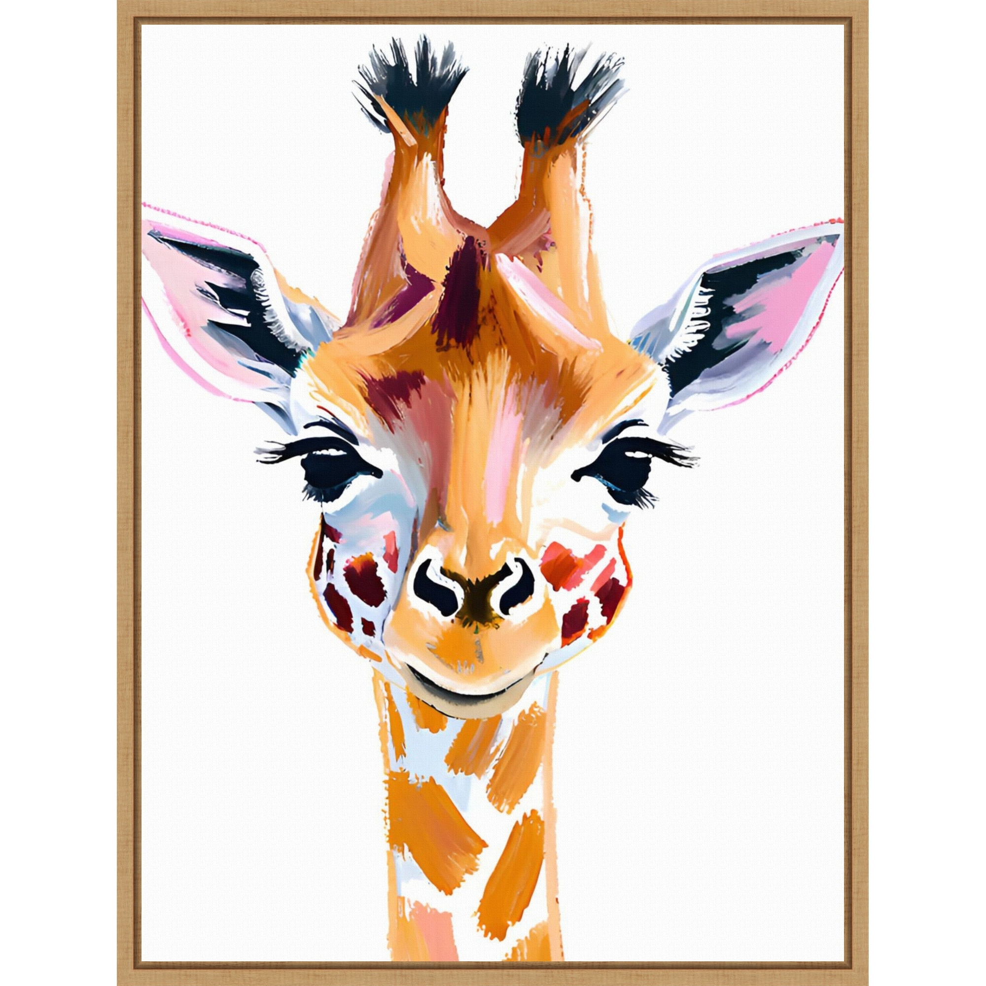Giraffe by Ohkimiko Framed Canvas Wall Art