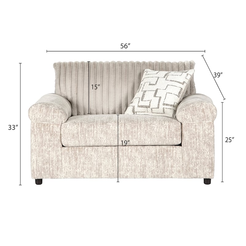 Roundhill Furniture Nason Wide Wale Corduroy Cuddle Chair