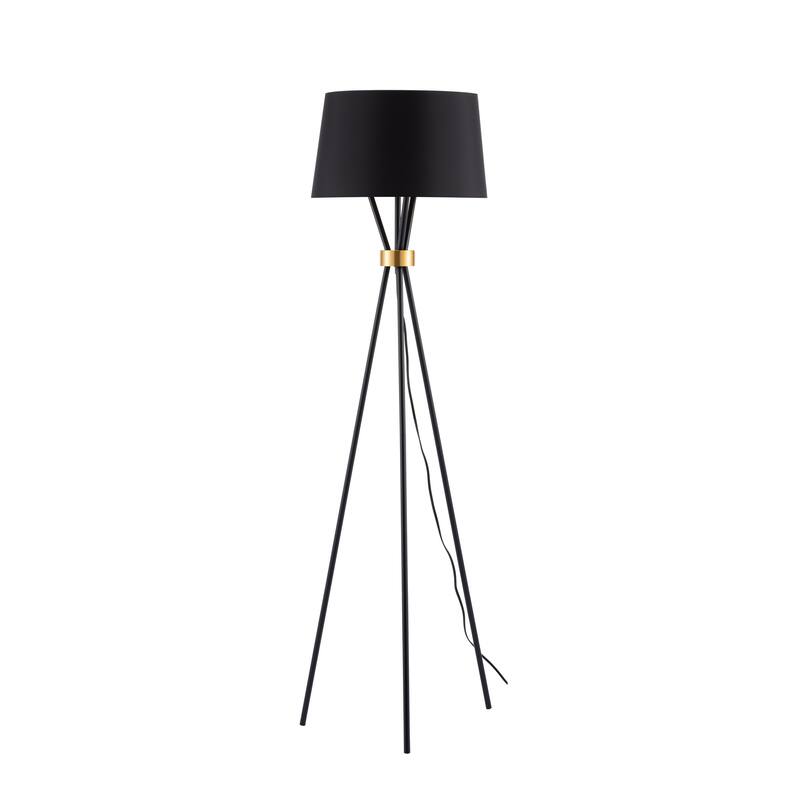 Modern 63.2" Tripod Floor Lamp with Linen Shade for Living Room