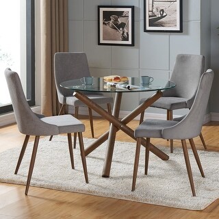 5 Pc Round Contemporary Dining Set