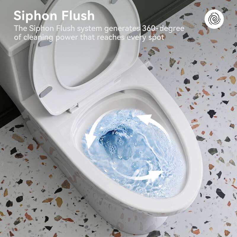 HOROW White Elongated One Piece ADA Height Toilet Dual Flush 0.8/1.28 GPF Flush with Durable Fill Valve - N/A