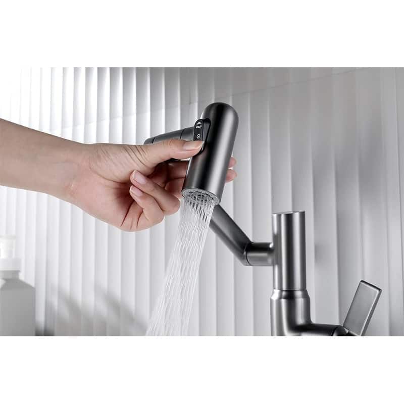 Lefton Rotatable Bathroom Faucet with Temperature Display in Fahrenheit (Batteries-Free), BF2204