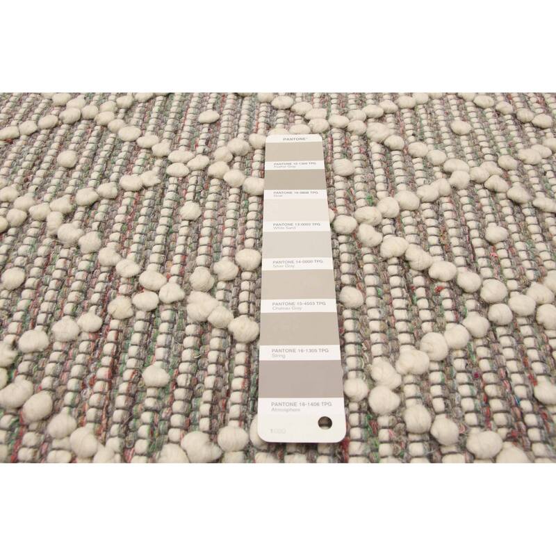 ECARPETGALLERY Braid weave Sienna Grey Wool Rug - 5'1 x 7'10