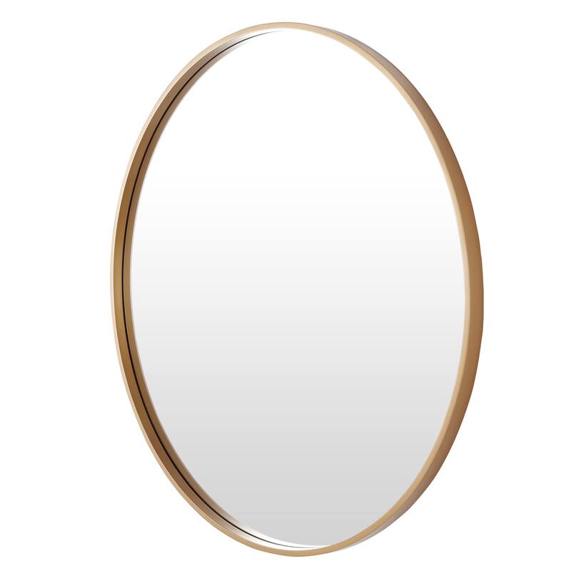 Ledel Modern Metal Framed Bathroom Vanity Mirror Round Accent Wall Mirror