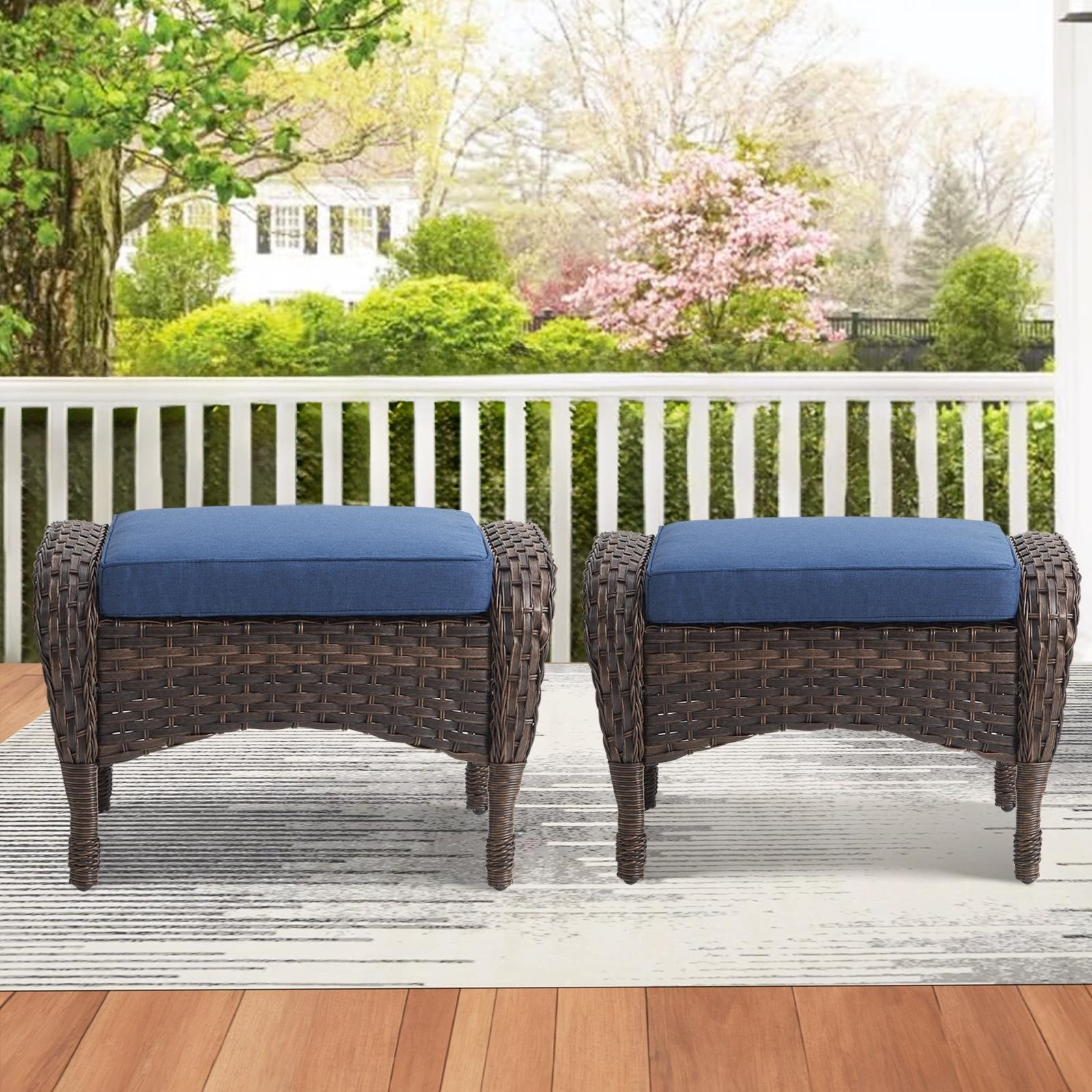Black outdoor ottoman discount