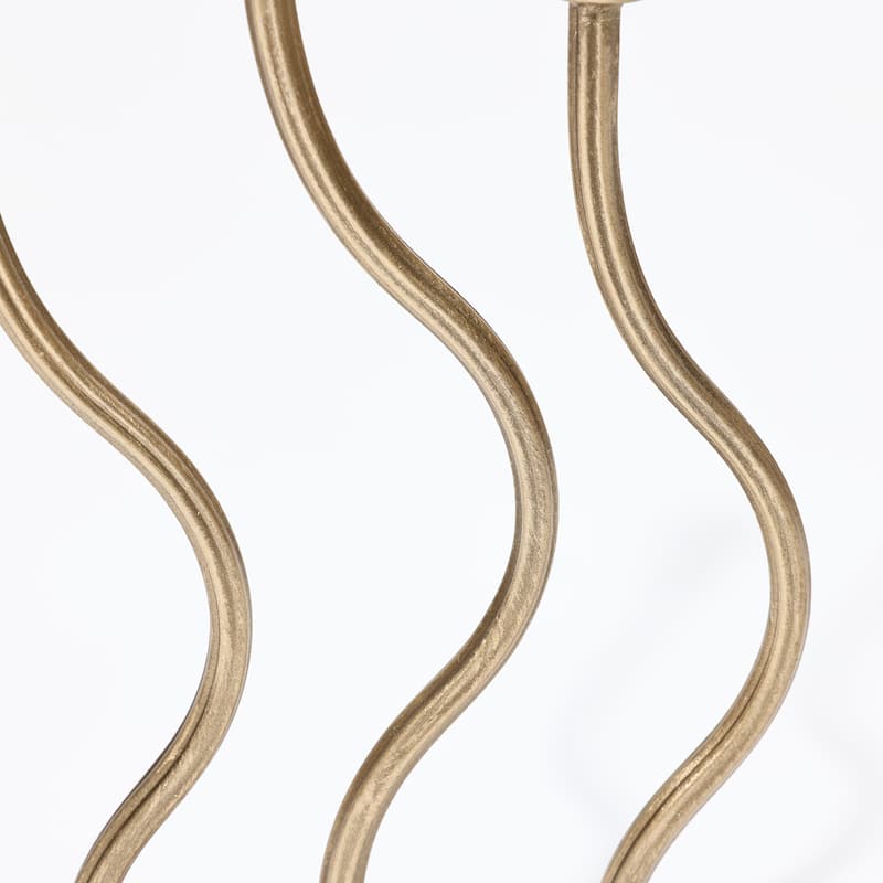 Gold Metal 3-Taper Candle Holder Tabletop Sculpture - 15.35" H x 6.9" W x 3.5" D