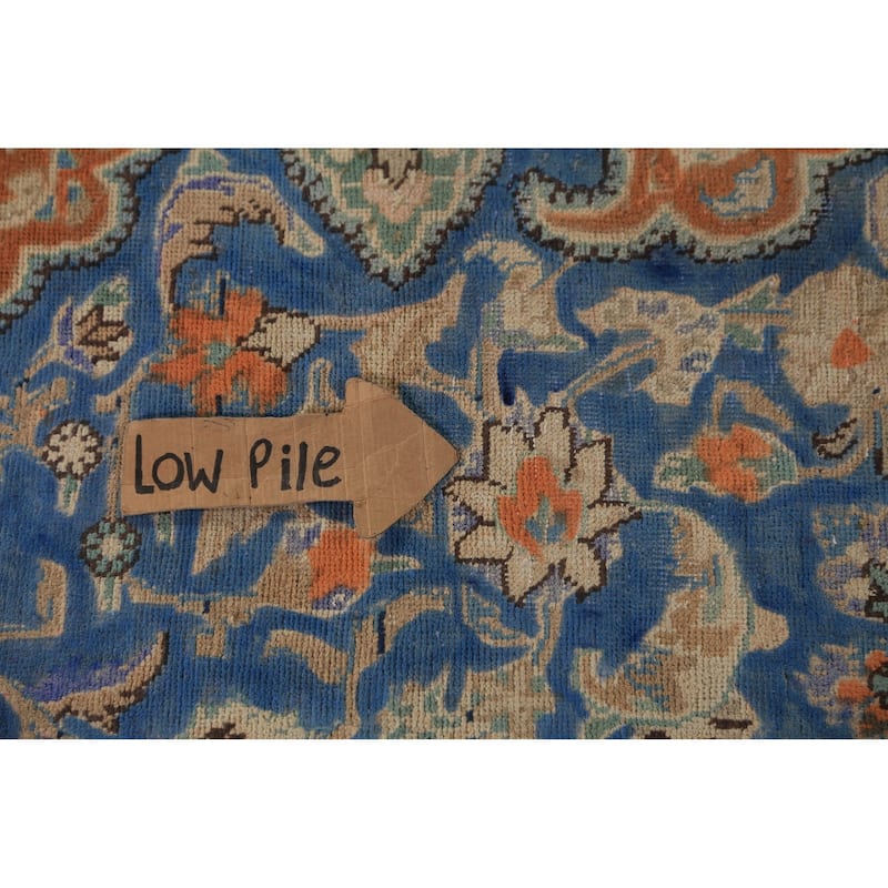 Blue & Orange Tabriz Persian Area Rug Handmade Wool Carpet - 6'8"x 9'3"