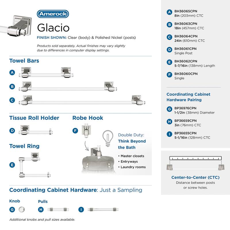Amerock Glacio Single Robe Hook