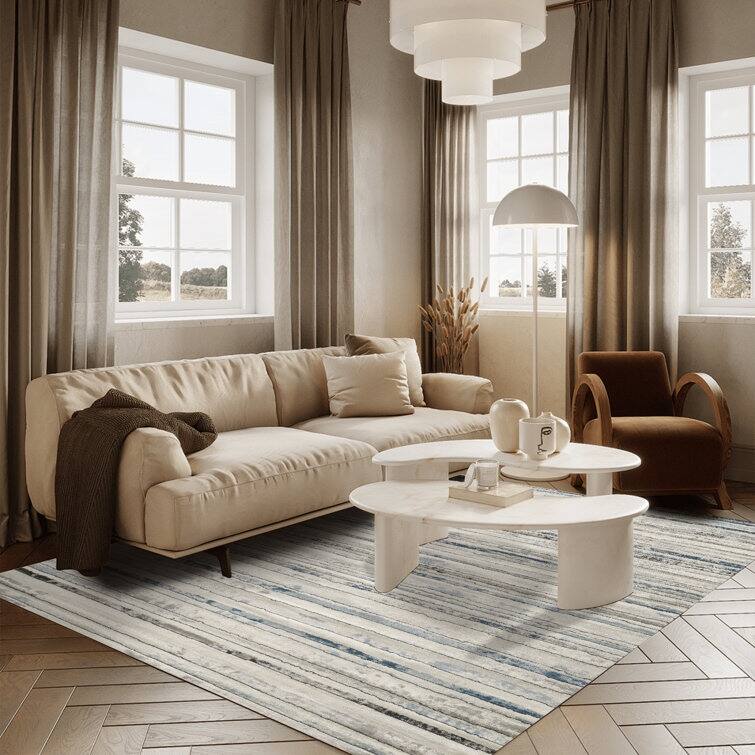 Modern Minimalist Striped Area Rug
