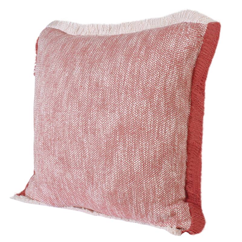 Sevita Two-Tone Cotton Fringe Throw Pillow