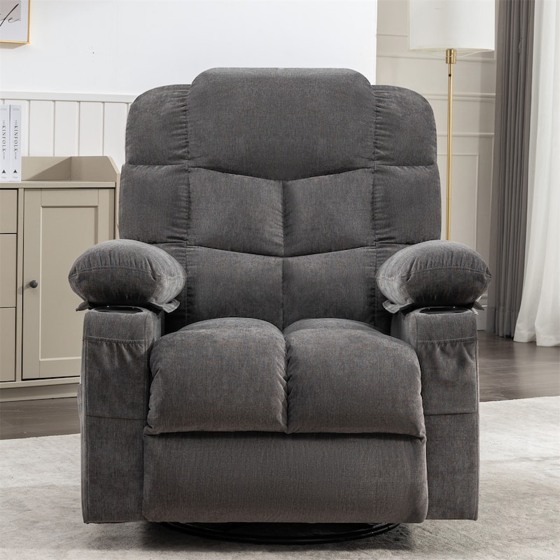 Heat Massage Recliners Chair with Rocking Reclining Sofa Loveseat Electric USB Charge Port