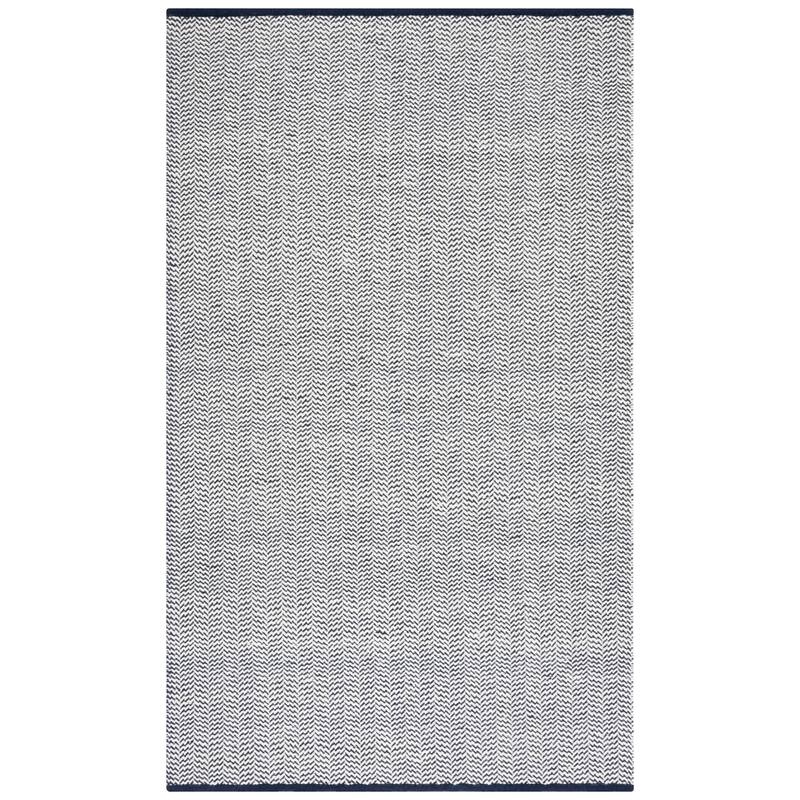SAFAVIEH Handmade Vermont Windy Wool Rug - 6' Square - Navy/Ivory