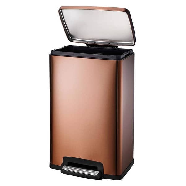 Stainless Steel 13Gallon Kitchen Trash Can with Step Lid in Copper