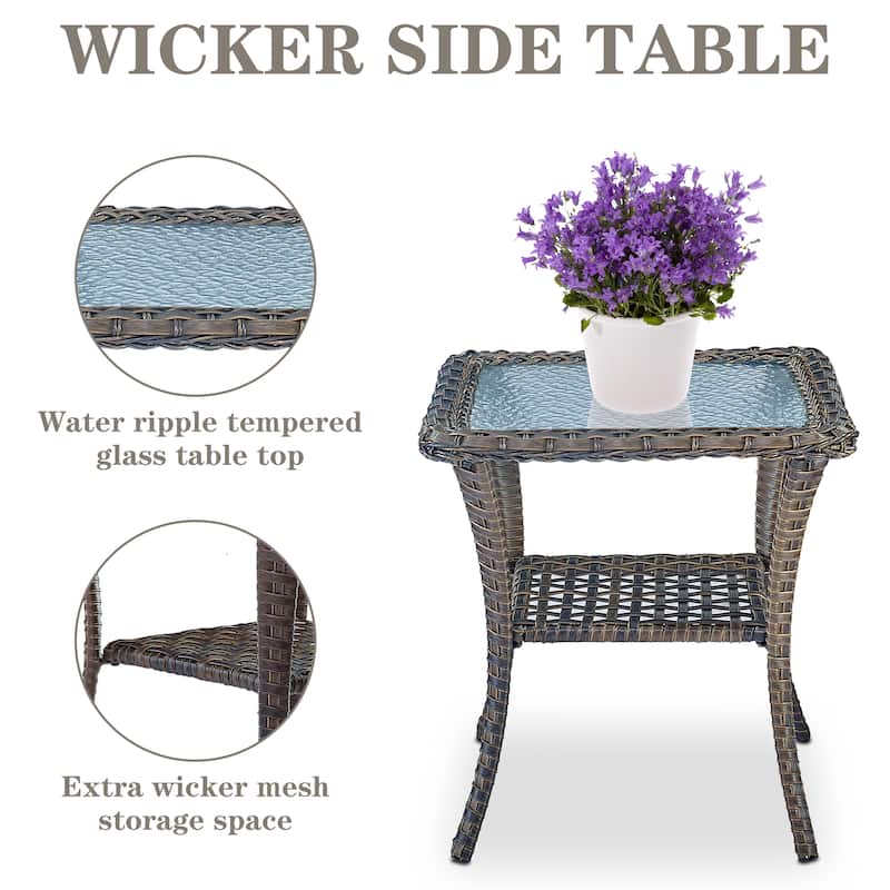 Outdoor Swivel Rocker Chairs with Sofa Table