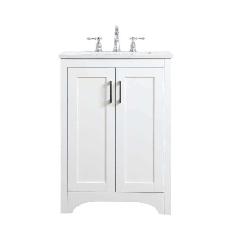 Elegant Lighting VF17024 Moore 24" Free Standing Single Basin Vanity - White - Colored
