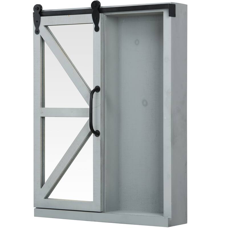 FirsTime & Co. Winona Farmhouse Barn Door Cabinet Mirror, Mirror, 21 x 5.5 x 28 in, American Designed