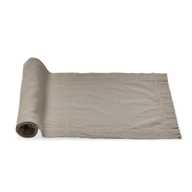 Threads Slub Runner in Sand Brown - 72" x 14.5" Cotton Table Runner, Machine Washable, Perfect for Spring Decor