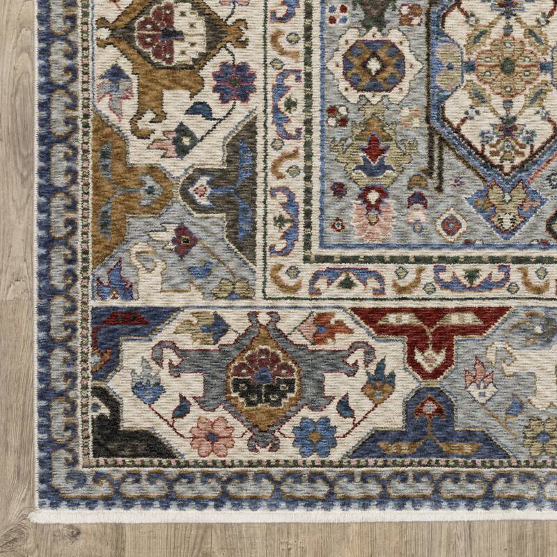 Style Haven Henretta Bordered Medallions Fringe Edge Area Rug