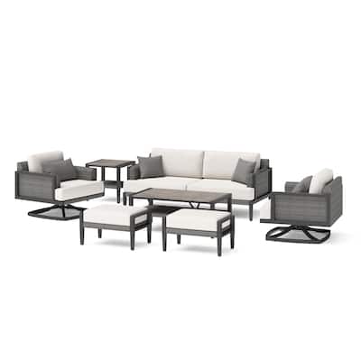 Vistano 7 Piece Sunbrella Outdoor Patio Motion Seating Set - Gray