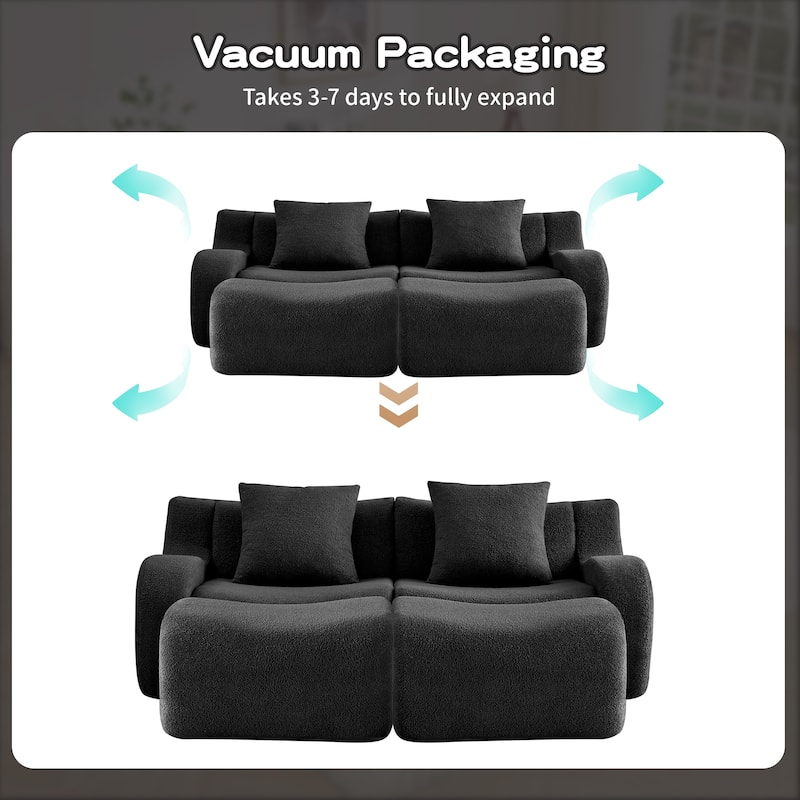 GDF Studio - Fairford 2-Seat Modular Sofa with Chaise & Curved Armrests