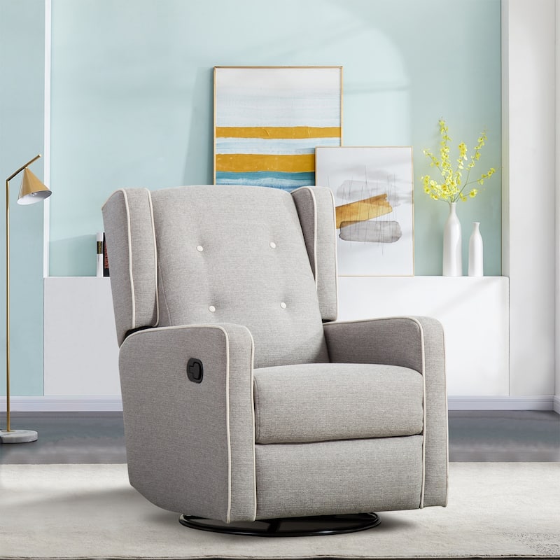 Swivel Rocker Recliner Chair, Nursery Glider Chair, Nursery Rocking Chairs, Manual Reclining Chair