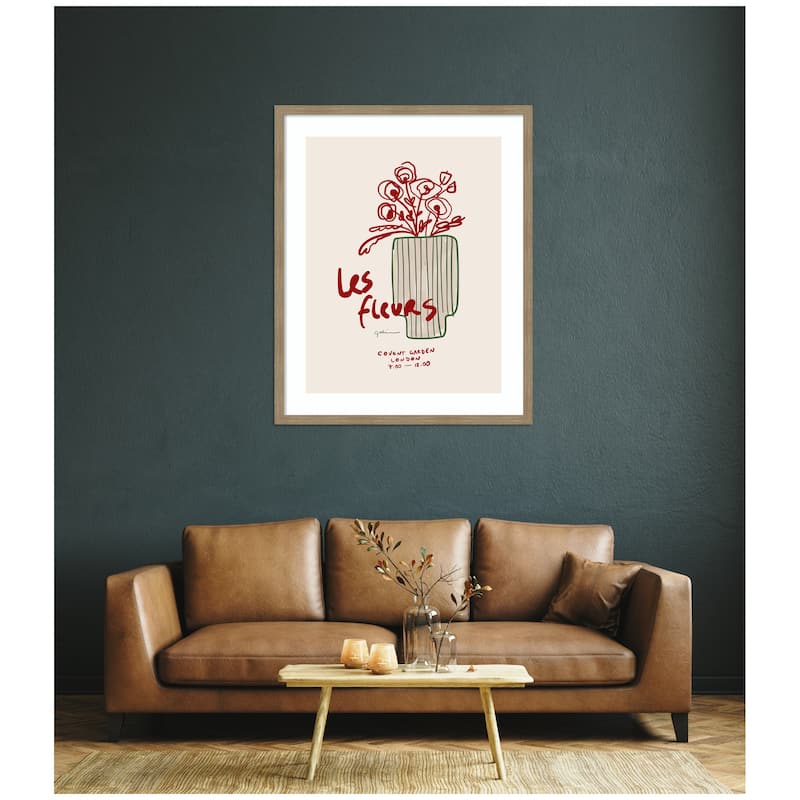 Kate and Laurel Les Fleurs by Gabrielly Guedes Framed Wall Art Print