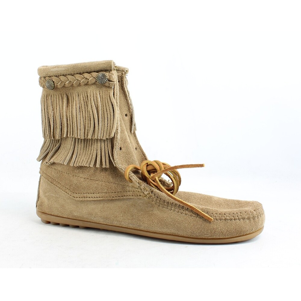 Minnetonka Womens Ankle Hi Tramper Taupe Ankle Boots Size 10
