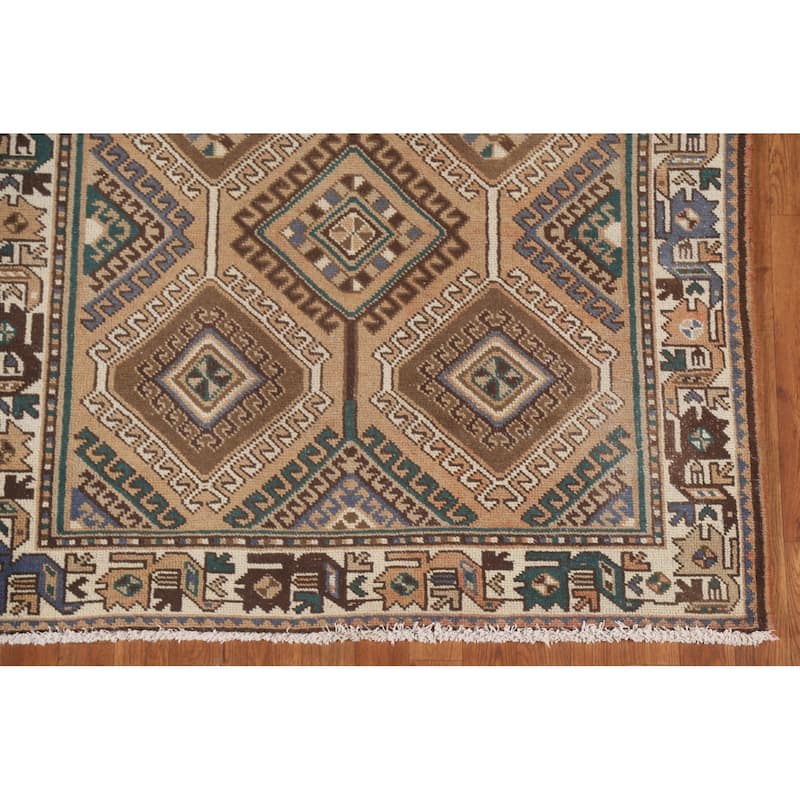 Peach Bakhtiari Persian Vintage Area Rug Hand-Knotted Wool Carpet - 4'5"x 7'3"